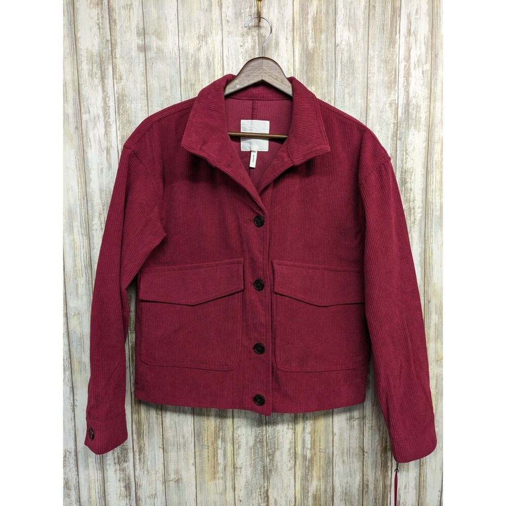 Avec Les Filles Corduroy Jacket Women’s Small Cropped Red Wine Pink Shacket NWT